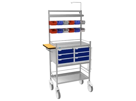 Crash cart trolley stainless steel