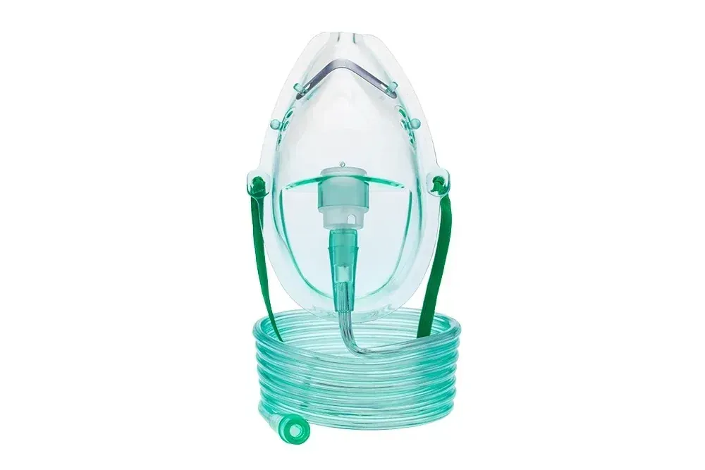 Adult Oxygen Mask with Tubing | Disposable Respiratory Support Mask for Oxygen Therapy