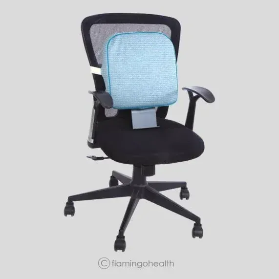 Flamingo Memory Foam Back Rest with Height Adjustable Stand | Ergonomic Lumbar Support for Office Chair, Car Seat & Lower Back Pain Relief