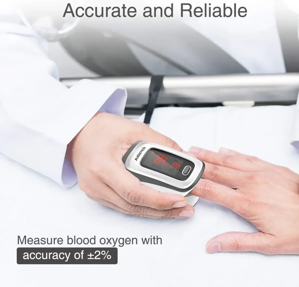 JUMPER Digital SpO2 Blood Oxygen Saturation Pulse Oximeter and Heart Rate Monitor, Perfect for Home Care and Outdoor Activities