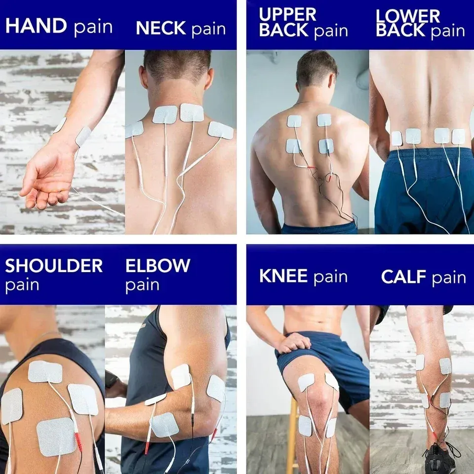Tens Machine Unit Muscle Stimulator, Back Pain Relief, 4 Electrodes/Unit Pads, Period Pain Simulator, Muscle Recovery & Growth, Stim Machine, Electrotherapy, TENS Machine
