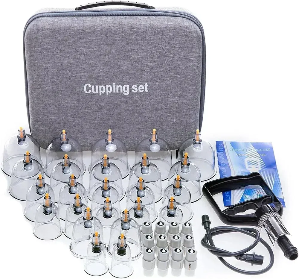 Professional Vacuum Cupping Therapy Set | Portable Silicone/Plastic Hijama Massage Kit for Cellulite Reduction, Muscle Pain Relief & Body Detox