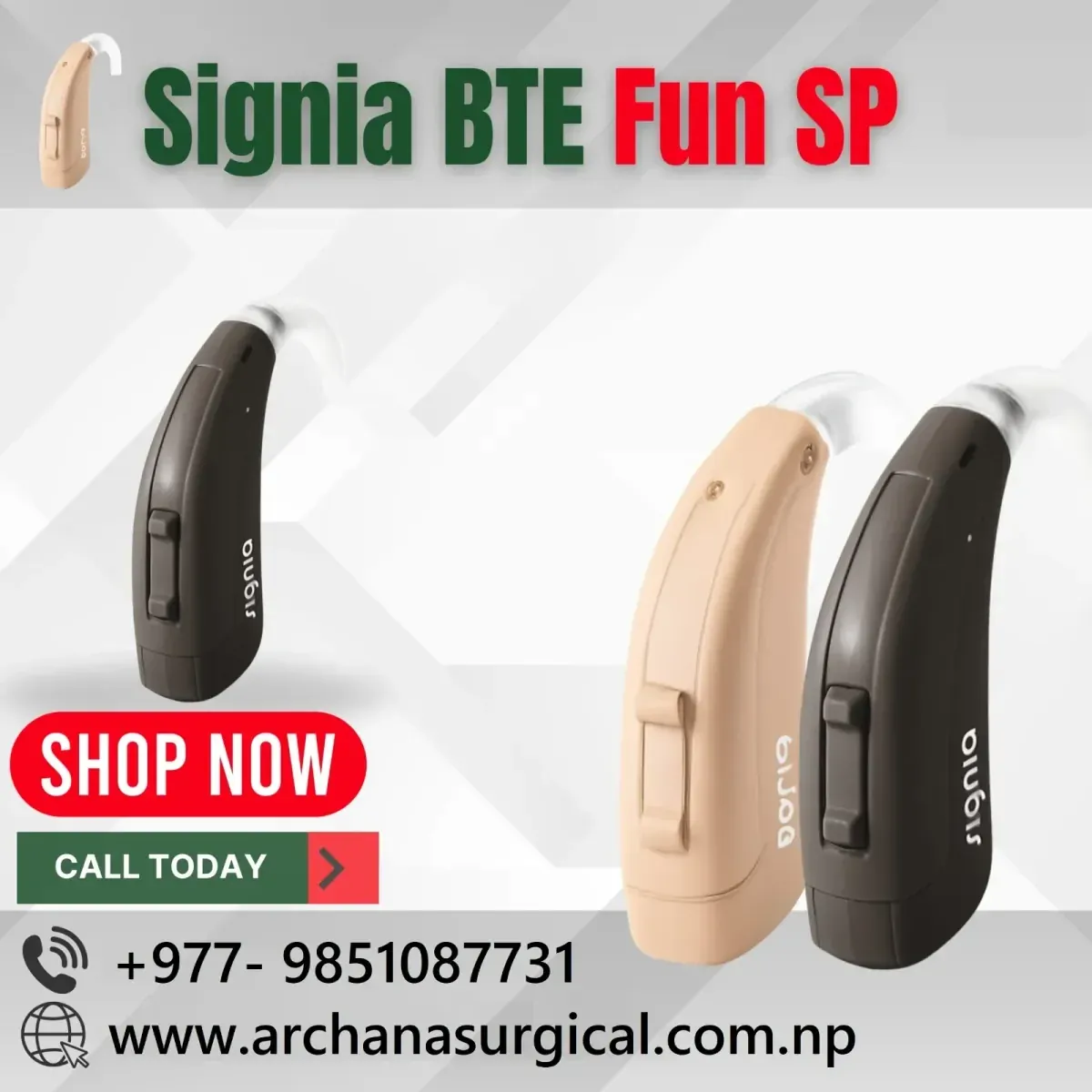 Signia Hearing Aid BTE Fun SP
