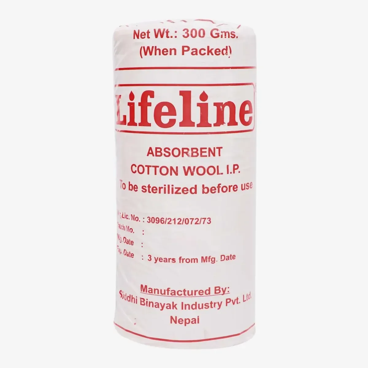 Lifeline Absorbent Cotton Wool 300gm – Medical Grade Cotton for Wound Care & First Aid