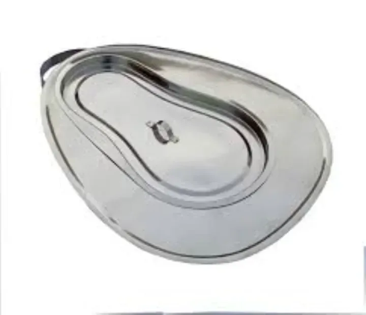 Stainless Steel Bed Pan for Male & Female – Reusable Hospital Bedpan Patient Toilet Pot
