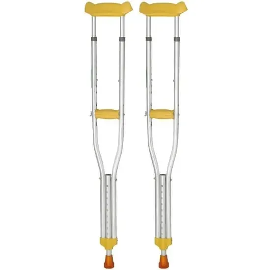 Axillary Aluminum Walking Crutches with Underarm Support – Adjustable Medical Crutches (Pair)