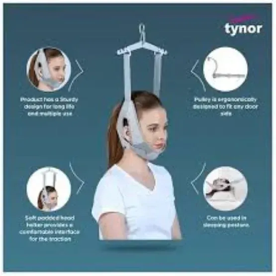 Tynor C.T. Kit Sitting with Weight Bag G-25 (Universal Size )– Cervical Neck Traction Kit for Neck Pain Relief & Spine Therapy