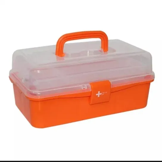 Plastic First Aid Box Medium Size – Portable Medical Storage Box 
