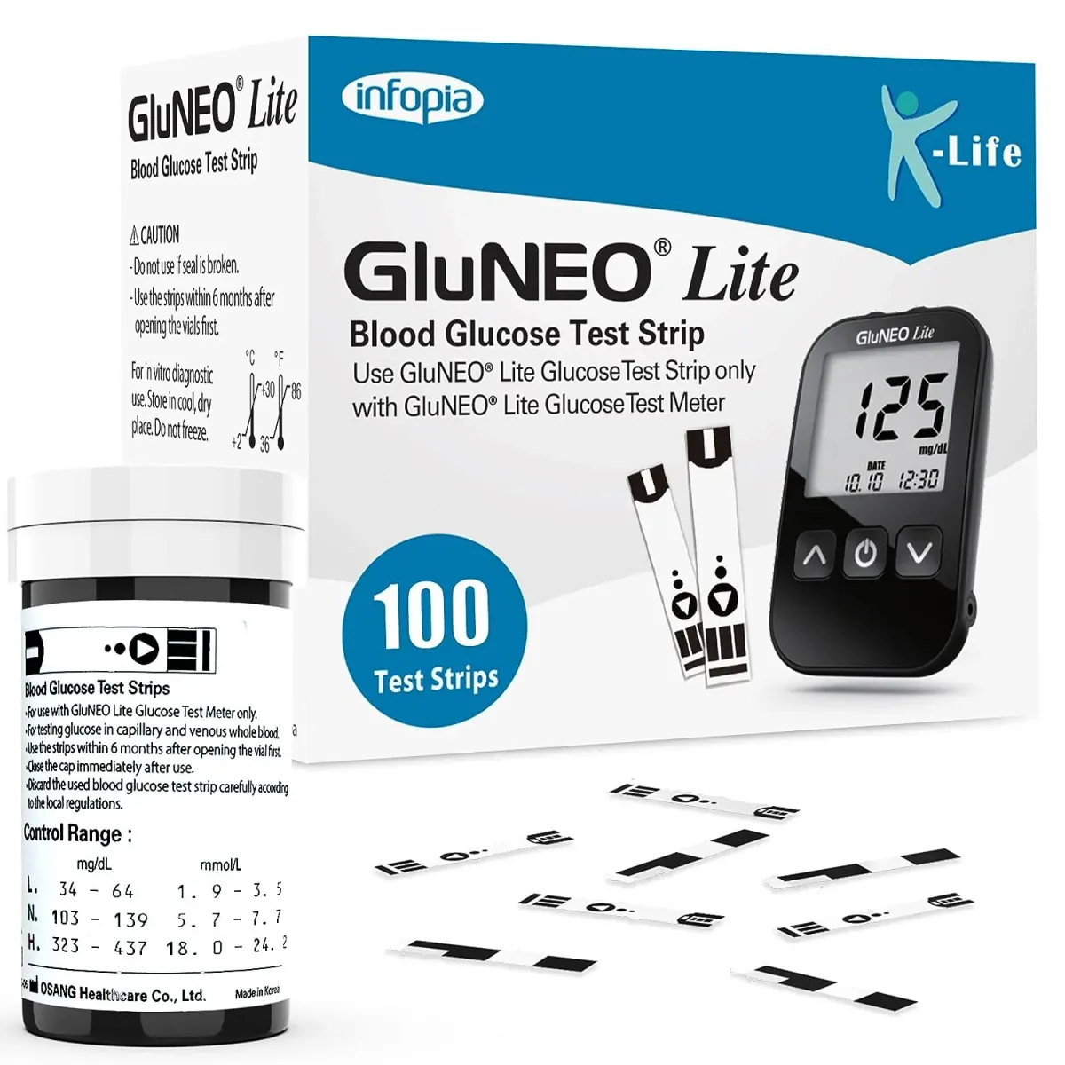 GluNEO Lite Blood Glucose 100 Test Strip 