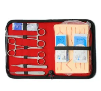 Suture Practice Kit – Medical Suturing Training Kit with Silicone Practice Pad & Surgical Instruments