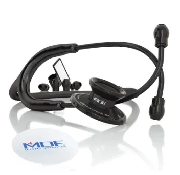 MDF Instruments MDF747-BO Dual Head Stethoscope Free Parts For LIfe (All Black)