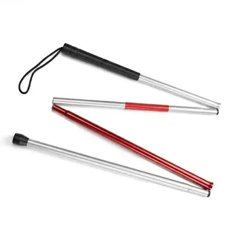 Foldable Blind Walking Stick – Lightweight White Cane for Visually Impaired with Reflective Design