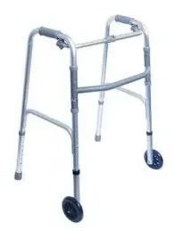 Med-e Move Walker with Wheels – Silver Adjustable Walking Frame