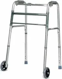 Med-e Move Aluminium Walker with Wheels – Chrome Finish Walking Frame
