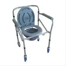 Med-e Move Height Adjustable Commode Chair with Wheels – Silver