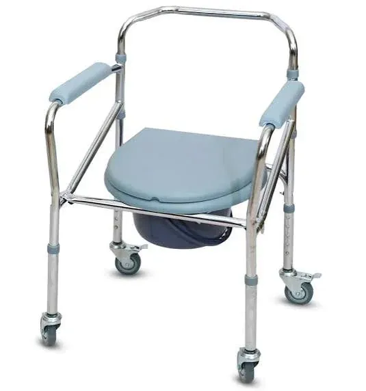 Med-e Move Height Adjustable Commode Chair with Wheels – Chrome
