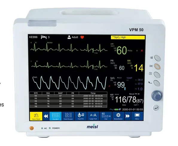 Maestros VPM-50 5 Parameter Patient Monitor – Multiparameter Vital Signs Monitor