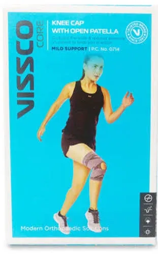 Vissco Knee Cap with Open Patella 0714 – Elastic Knee Support & Compression Cap