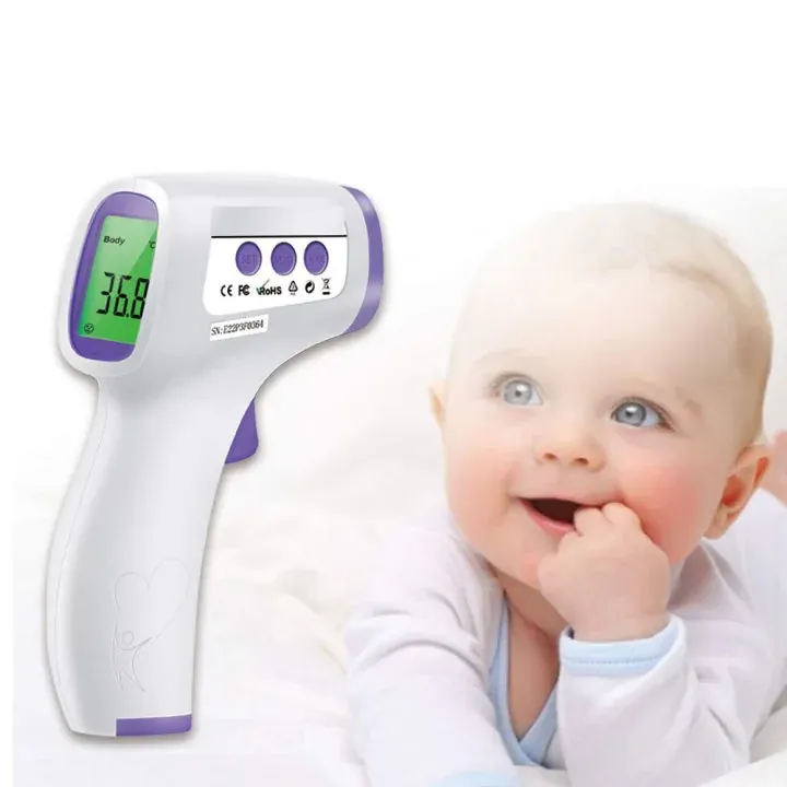 Digital Infrared Non-Contact Thermometer for Baby & Adults – LCD Forehead Temperature Gun CE & FDA Verified
